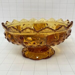 Fenton Amber Hobnail Glass Bowl pristine condition